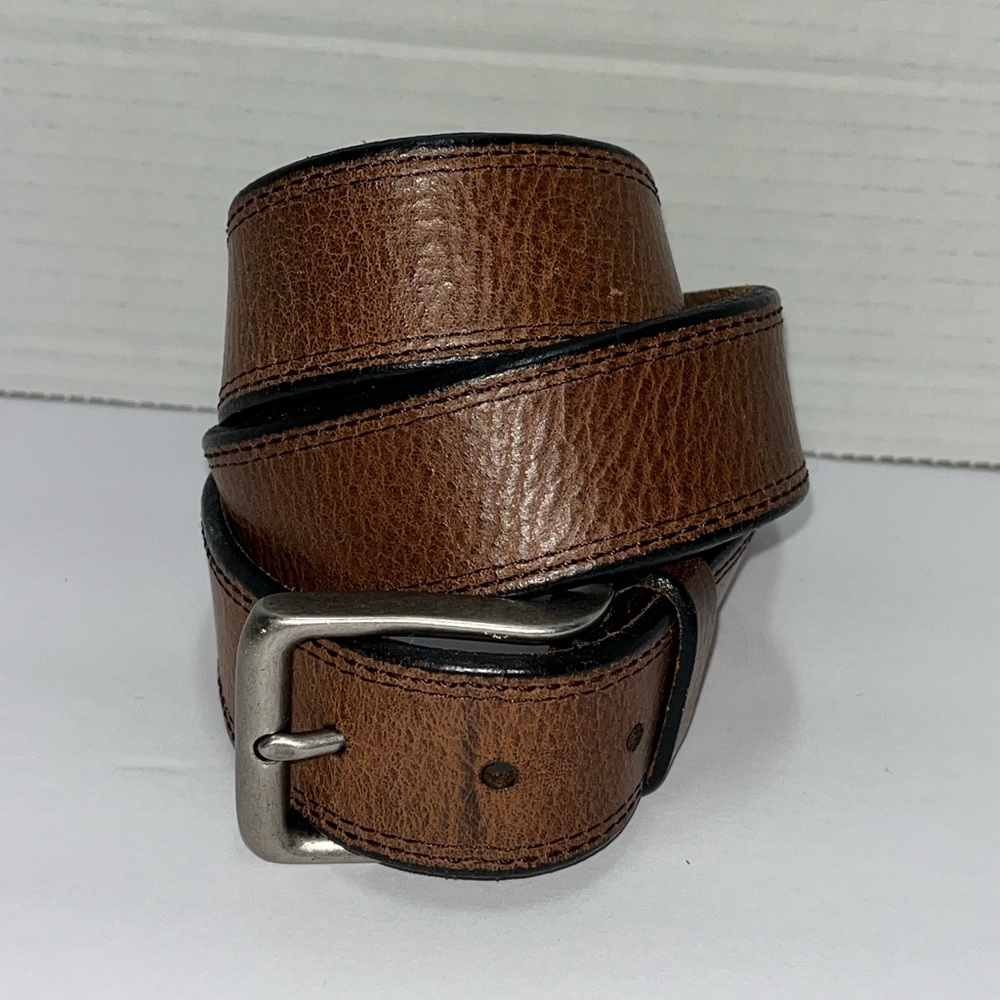 Fossil men’s y2k brown genuine leather belt size 32